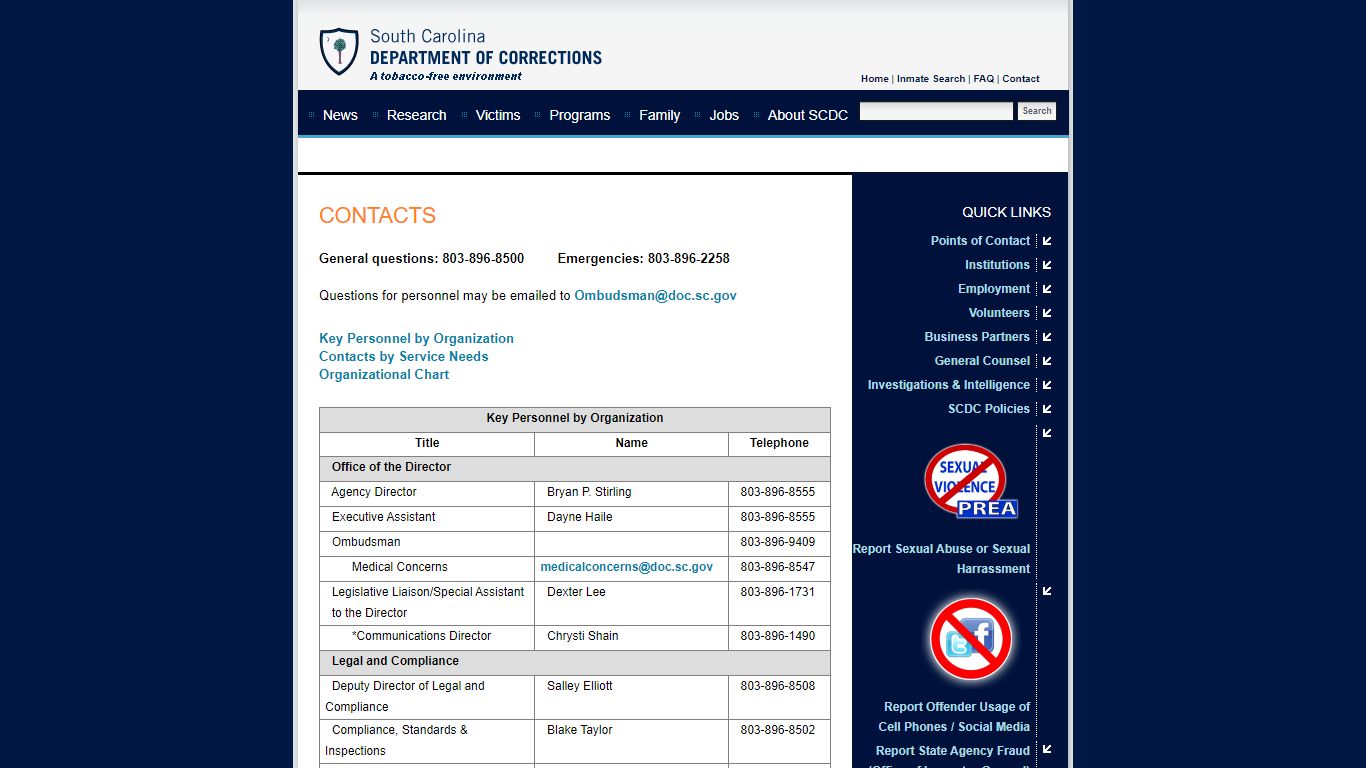 SCDC | South Carolina Department of Corrections